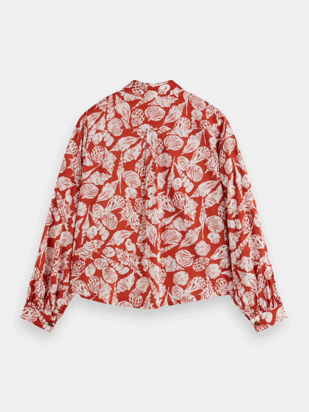 Printed Balloon Sleeve Shirt - Shell Batik back side