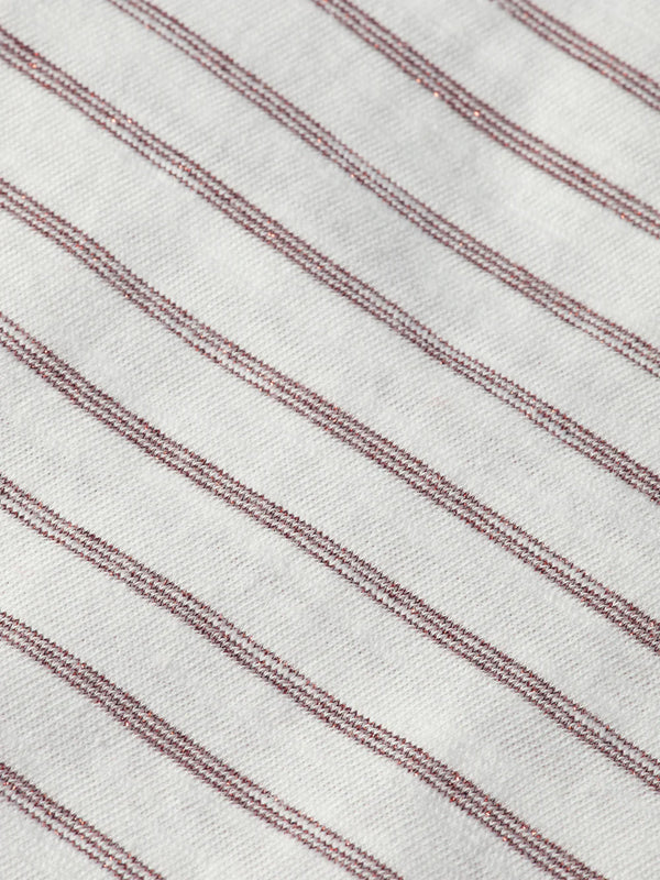 Relaxed-fit Lurex Striped T-Shirt - White 177377
