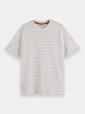 Relaxed-fit Lurex Striped T-Shirt - White 177377