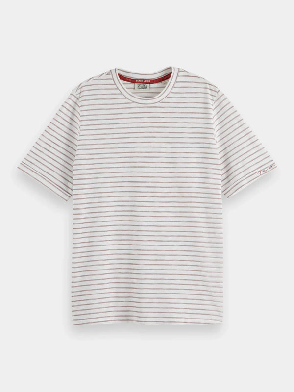 Relaxed-fit Lurex Striped T-Shirt - White 177377