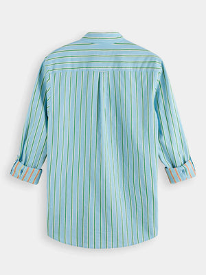 Dobby Striped Button Down Shirt - Blue