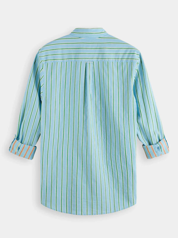 Dobby Striped Button Down Shirt - Blue