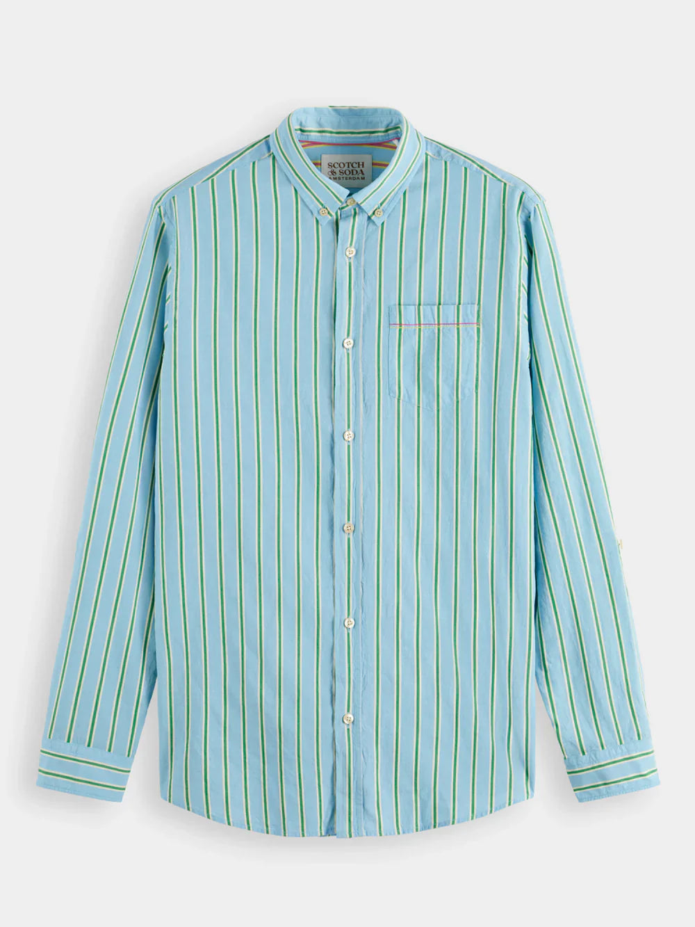 Dobby Striped Button Down Shirt - Blue