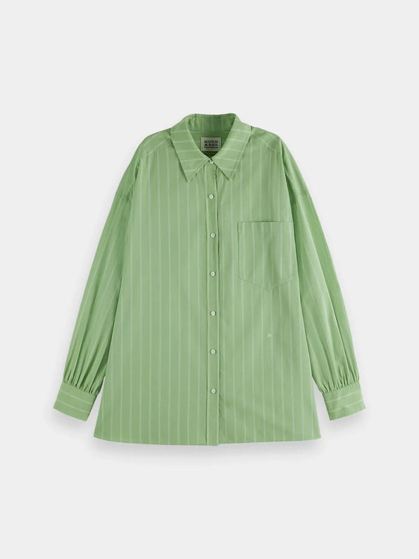 Striped Girlfriend Shirt - Pistachio U9B00679T