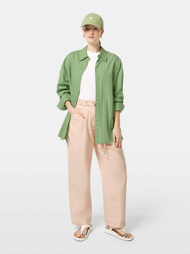 Striped Girlfriend Shirt - Pistachio U9B00679T