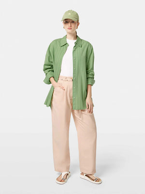 Striped Girlfriend Shirt - Pistachio U9B00679T