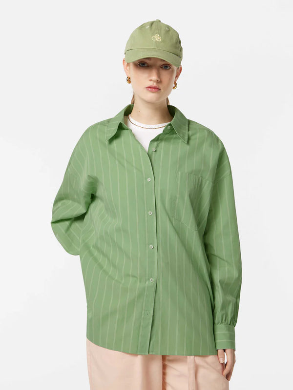 Striped Girlfriend Shirt - Pistachio U9B00679T