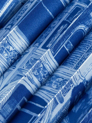 Pleated Printed Skirt - Journey of the Free Mind Blue 177643
