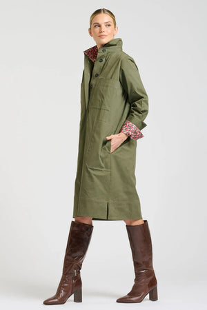 Jane Utility Popover Dress - Khaki