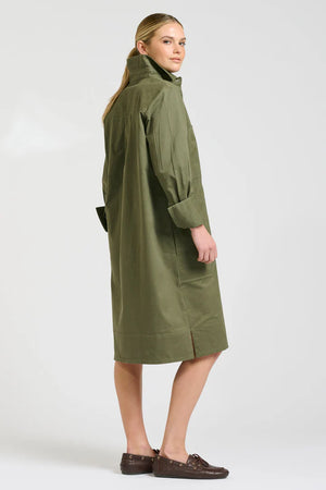 Jane Utility Popover Dress - Khaki