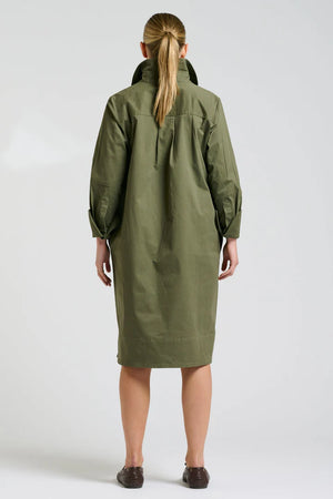 Jane Utility Popover Dress - Khaki