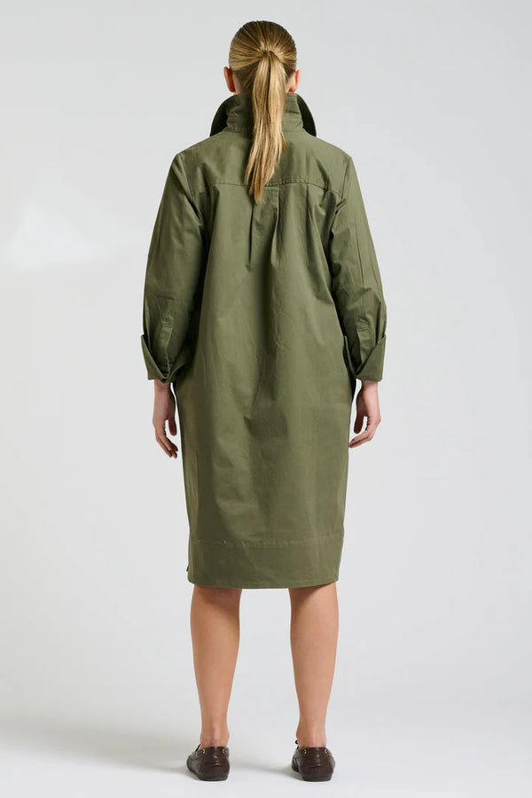 Jane Utility Popover Dress - Khaki