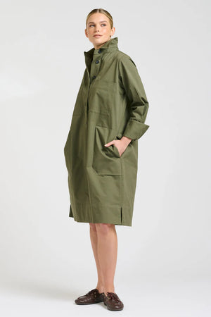 Jane Utility Popover Dress - Khaki