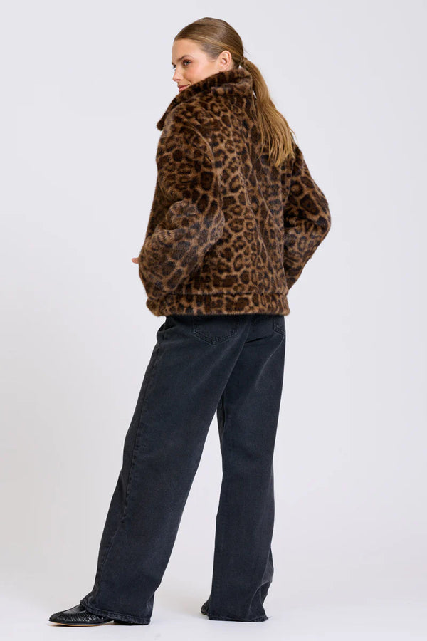 Leopard Faux Fur reversable Jacket