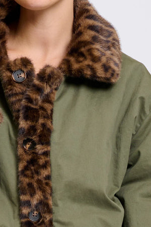 Leopard Faux Fur reversable Jacket