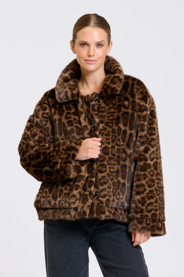 Leopard Faux Fur reversable Jacket