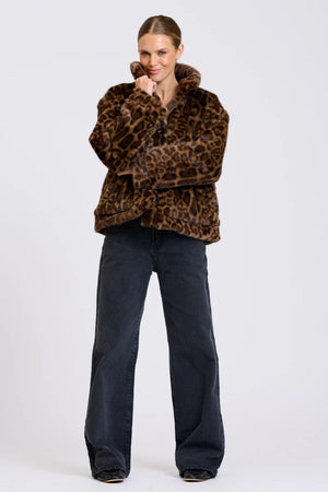 Leopard Faux Fur reversable Jacket