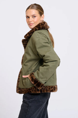 Leopard Faux Fur reversable Jacket