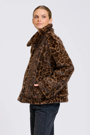 Leopard Faux Fur reversable Jacket