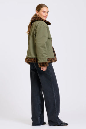 Leopard Faux Fur reversable Jacket