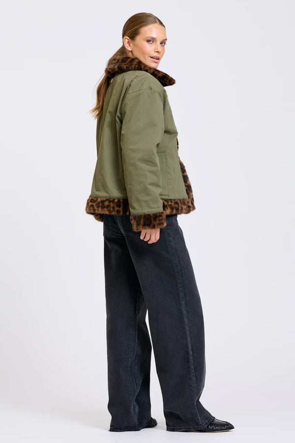 Leopard Faux Fur reversable Jacket
