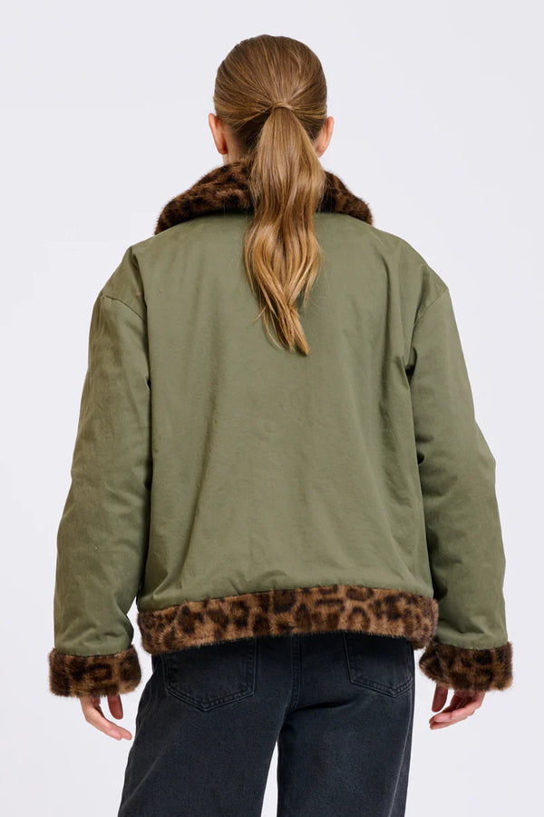 Leopard Faux Fur reversable Jacket