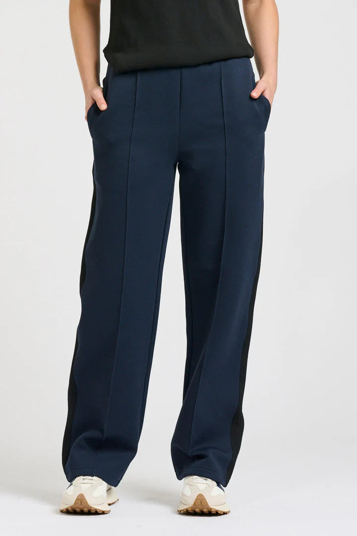 Lucile Scuba Track Pant - French Navy/Black
