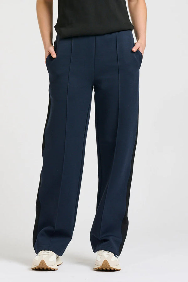 Lucile Scuba Track Pant - French Navy/Black