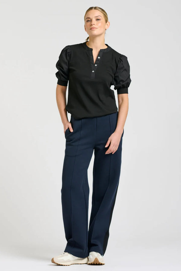 Lucile Scuba Track Pant - French Navy/Black