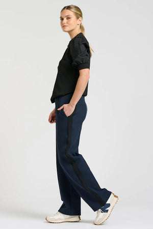 Lucile Scuba Track Pant - French Navy/Black