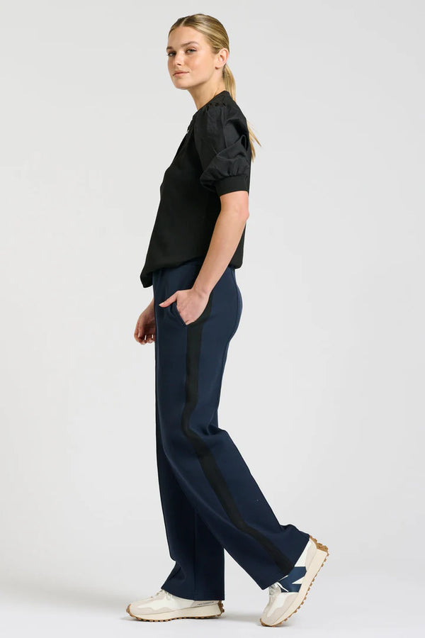 Lucile Scuba Track Pant - French Navy/Black