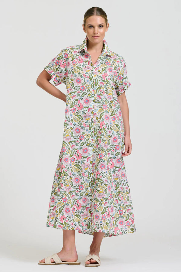 The Lucy Dress - Passion Flower White