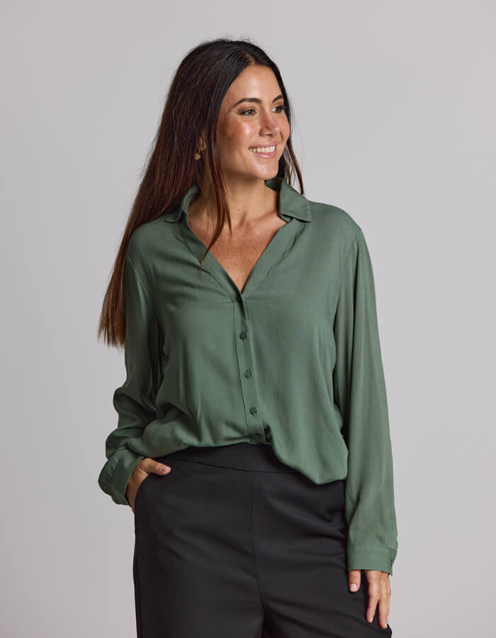 Broadway Blouse - Evergreen