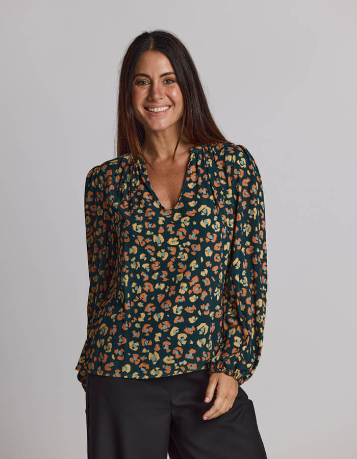 Hudson Blouse - Winter Leopard