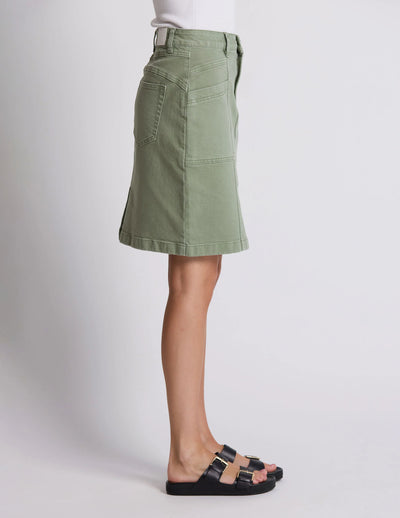 Strike Skirt - Khaki Denim