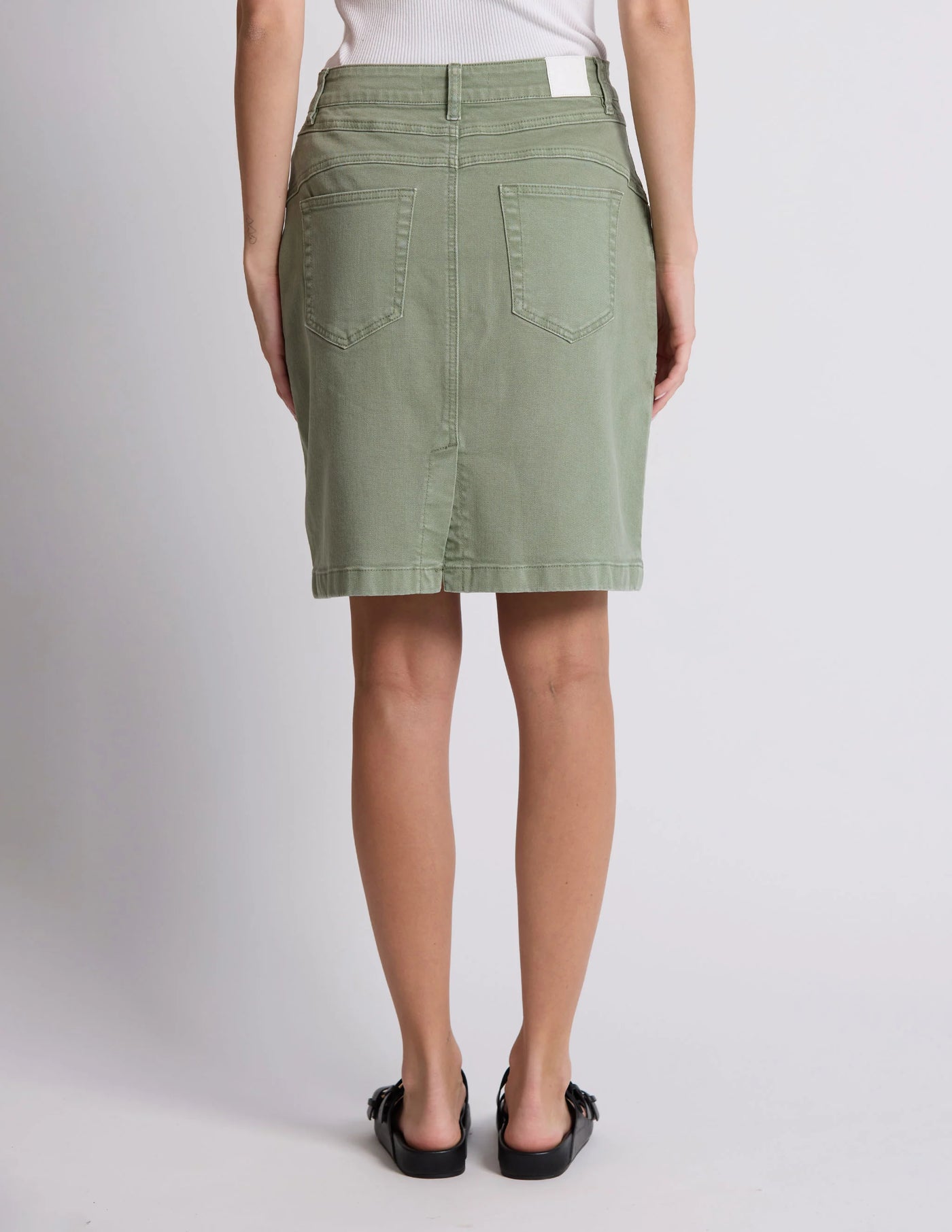 Strike Skirt - Khaki Denim