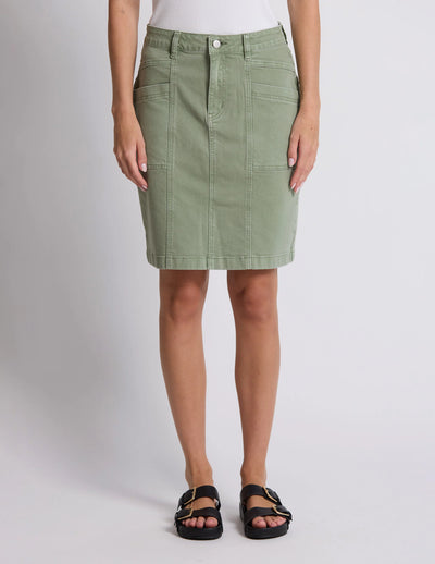 Strike Skirt - Khaki Denim