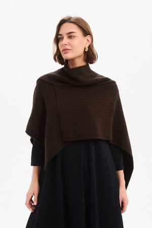 Asymmetric Wrap Knit Chocolate