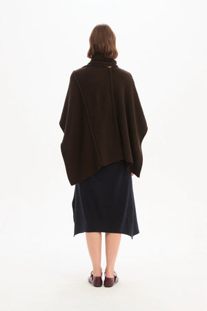 Asymmetric Wrap Knit Chocolate