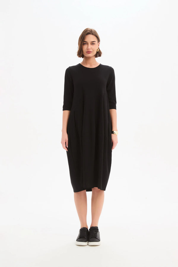 Diagonal Seam Dress - Black