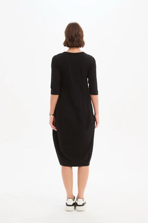 Diagonal Seam Dress - Black
