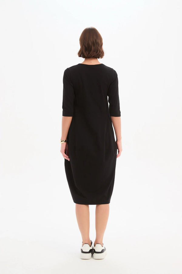Diagonal Seam Dress - Black