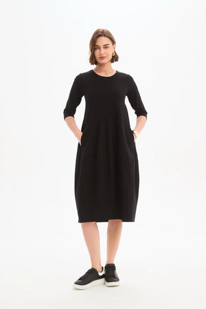 Diagonal Seam Dress - Black