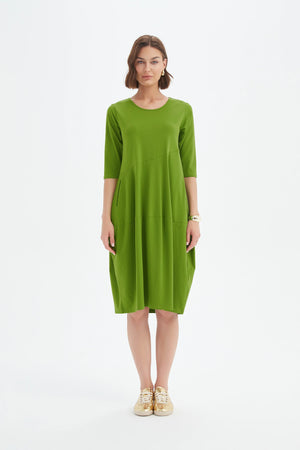 Diagonal Seam Summer Dress - Avocado