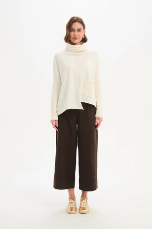 Roll Hem Pocket Knit - Cream
