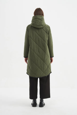 Zip Hem Winter Coat - Dark Olive