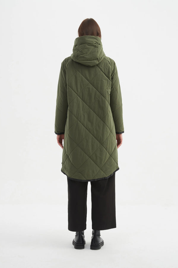 Zip Hem Winter Coat - Dark Olive