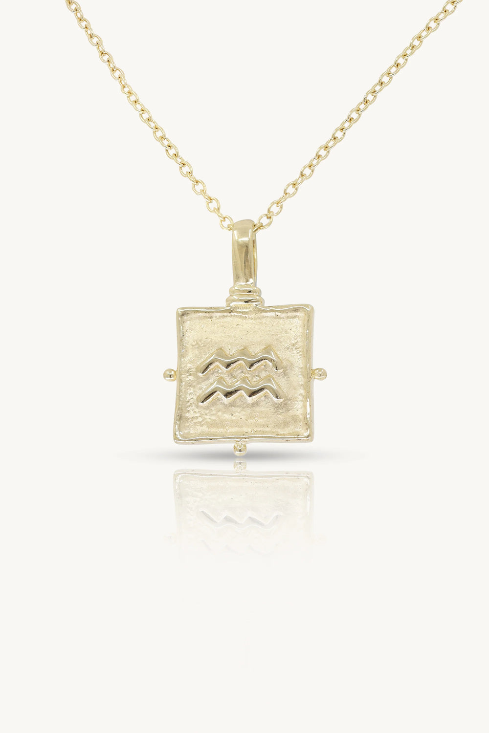 Aquarius Zodiac Necklace- Gold
