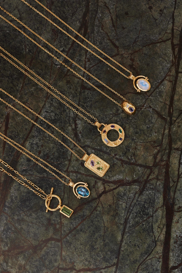 Cleo Mixed Stone Gold Necklace