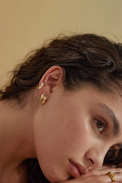 Eden Moonstone Gold Huggies